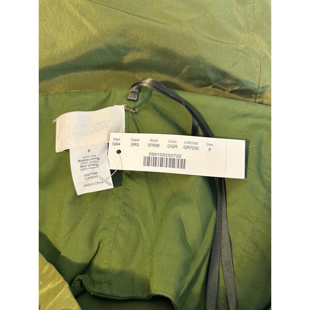 New With Tags, J.Crew Lorelei 100% Silk Strapless Cocktail Dress Size 8 - Picture 5 of 7